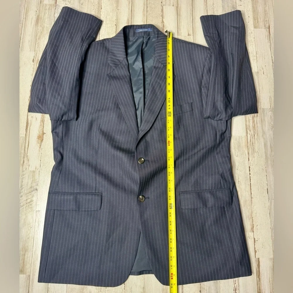 Ralph Ralph Lauren Blazer Jacket Men's 44R Navy Blue Classic Stripe